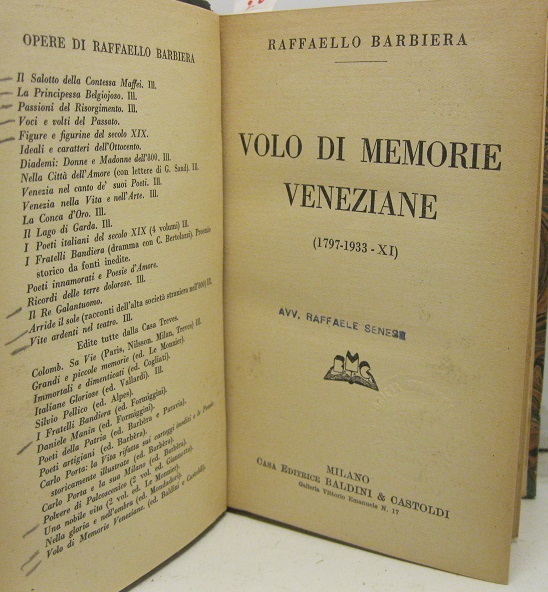 Volo di memoria veneziane  (1797-1933- XI )